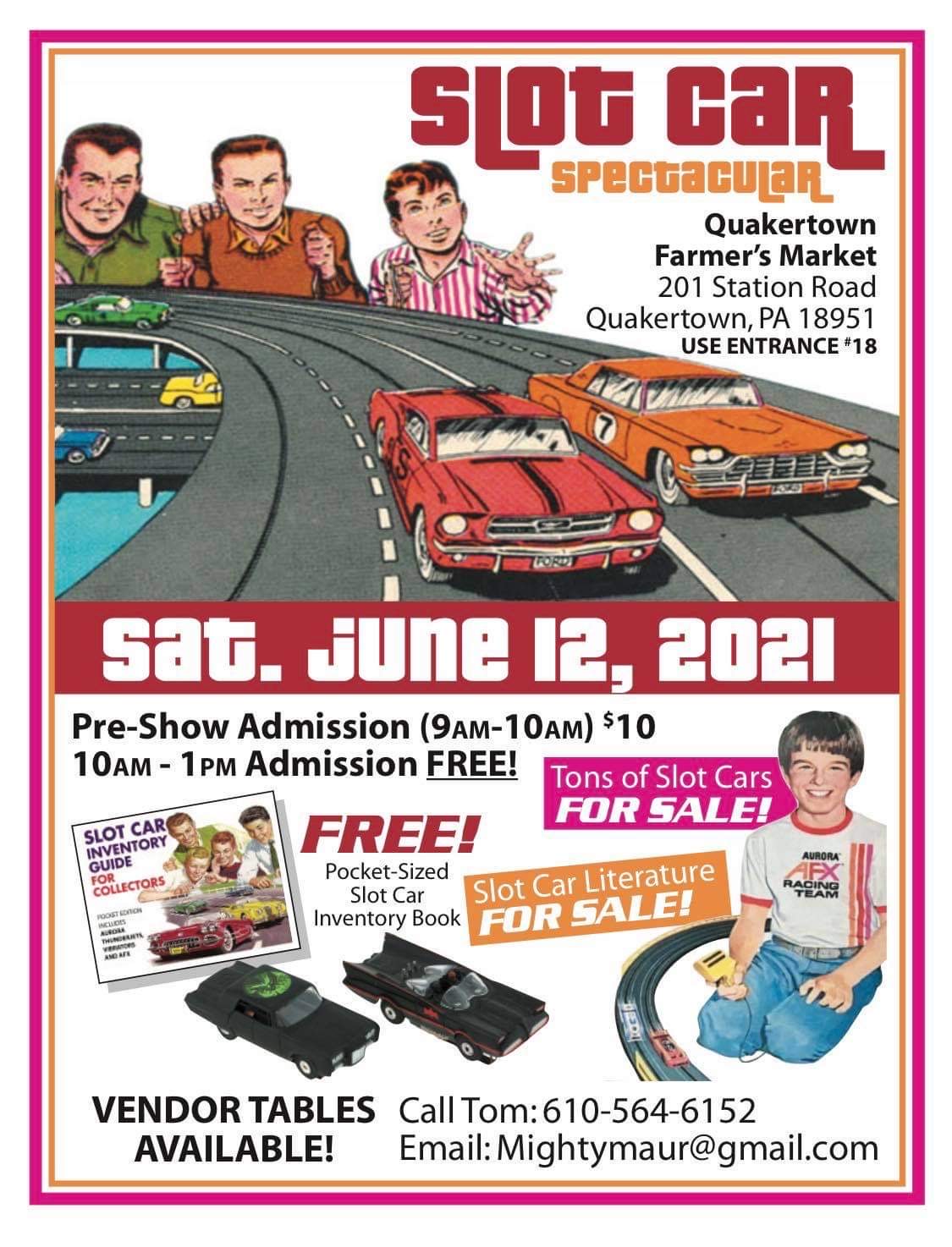 Slot Car Spectacular show Sat, Jun 12, Quakertown, PA Race