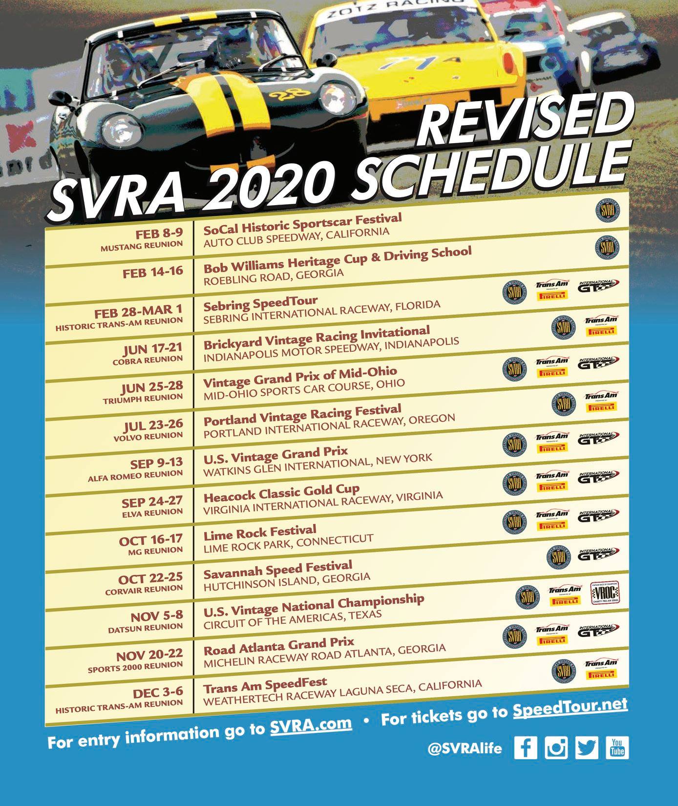 Revised SVRA 2020 schedule - 1/1 Racing & Rides - Slotblog